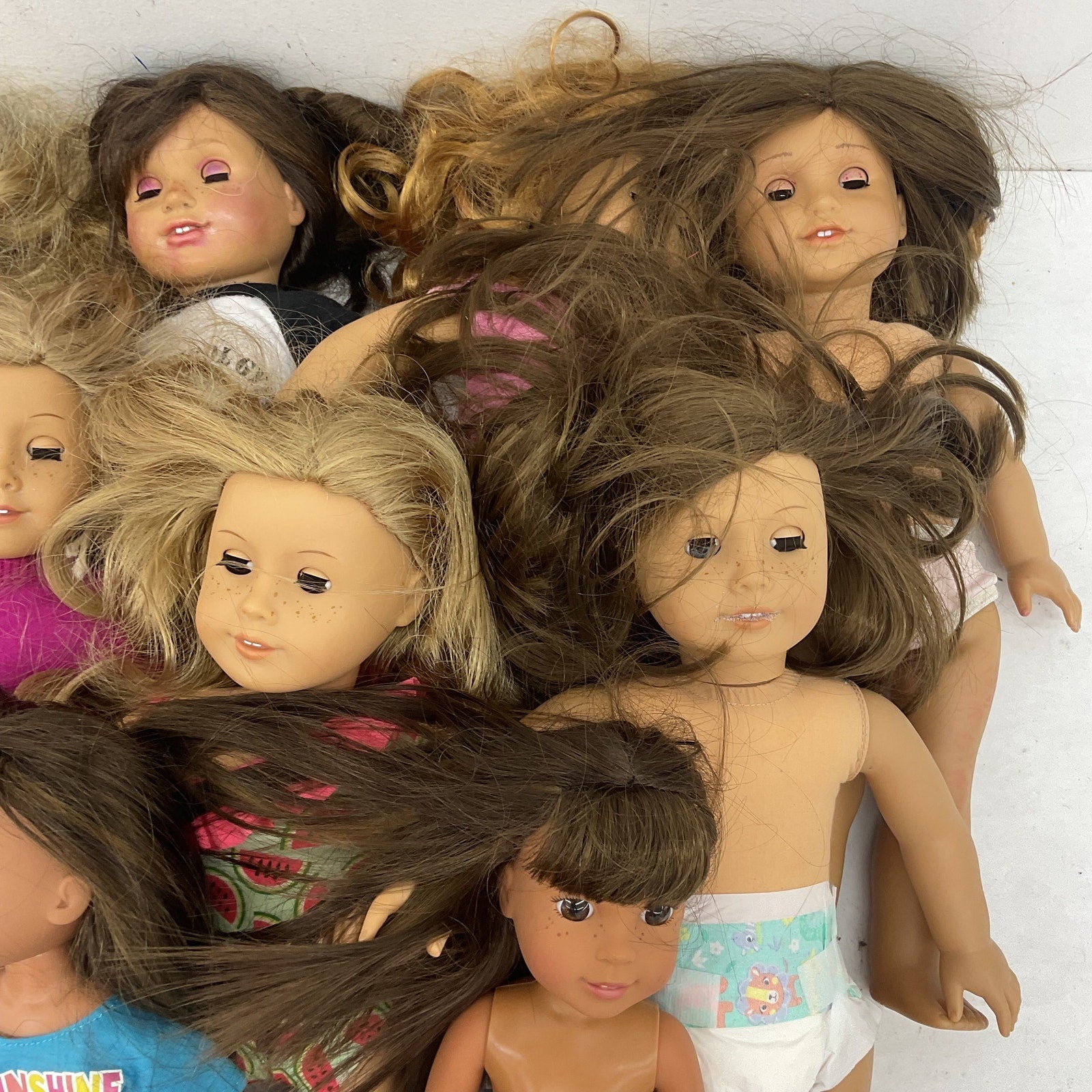 LOT of 9 Preowned American Girl Play Baby Dolls Little Girls Loose Random Mix - Warehouse Toys