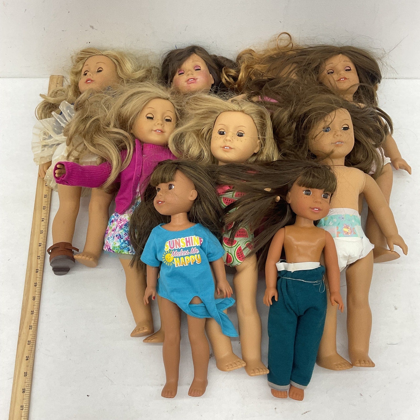 LOT of 9 Preowned American Girl Play Baby Dolls Little Girls Loose Random Mix - Warehouse Toys