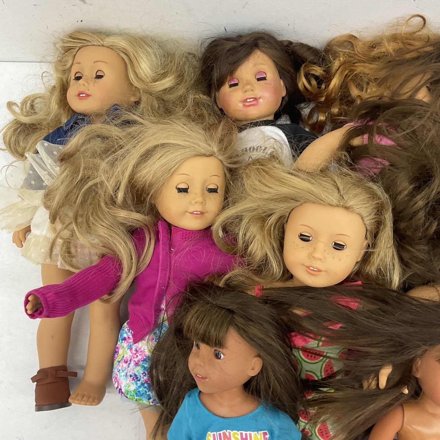 LOT of 9 Preowned American Girl Play Baby Dolls Little Girls Loose Random Mix - Warehouse Toys