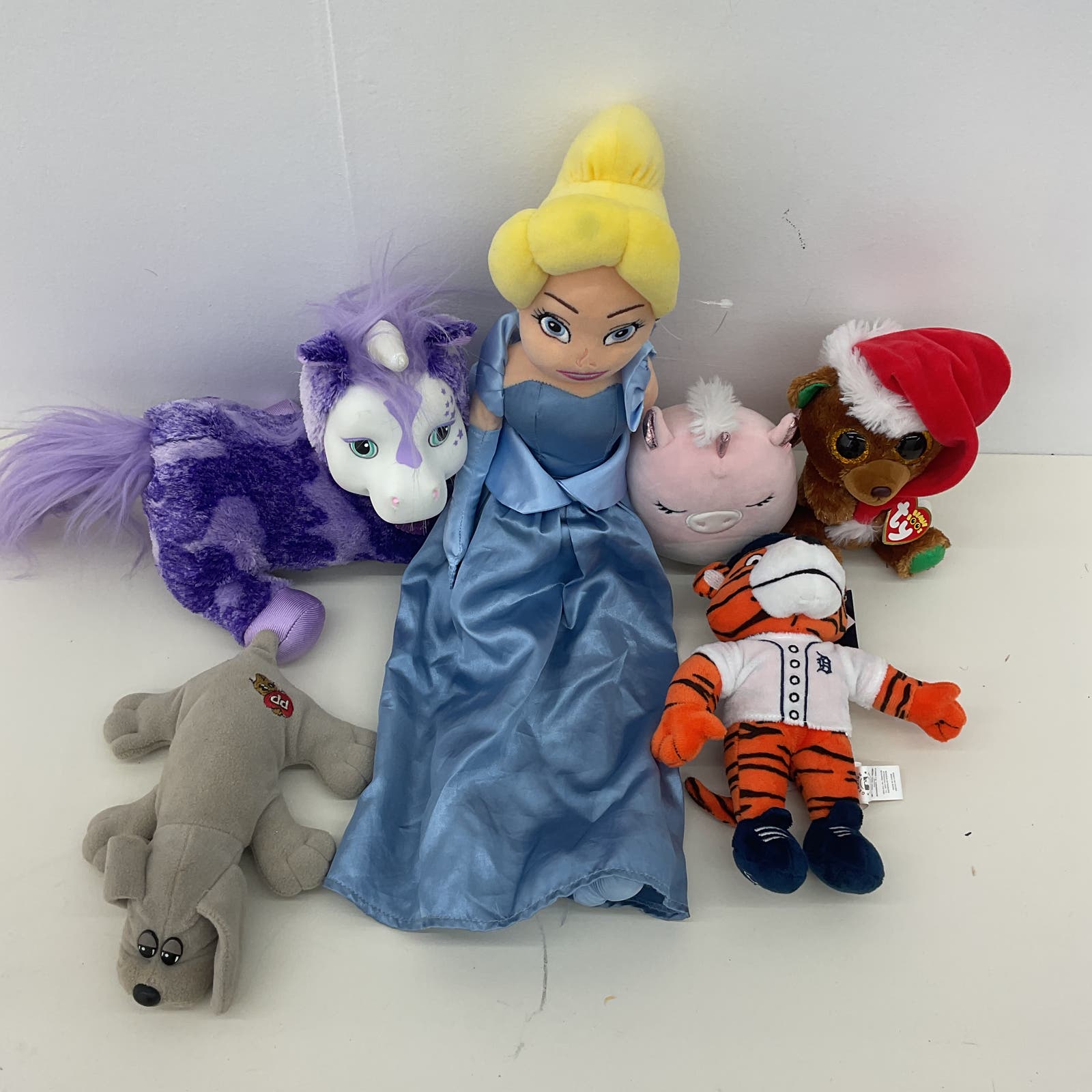 LOT Plush Disney Cinderella Gray Pound Puppies Dog TY Xmas Bear Pony Surprise - Warehouse Toys