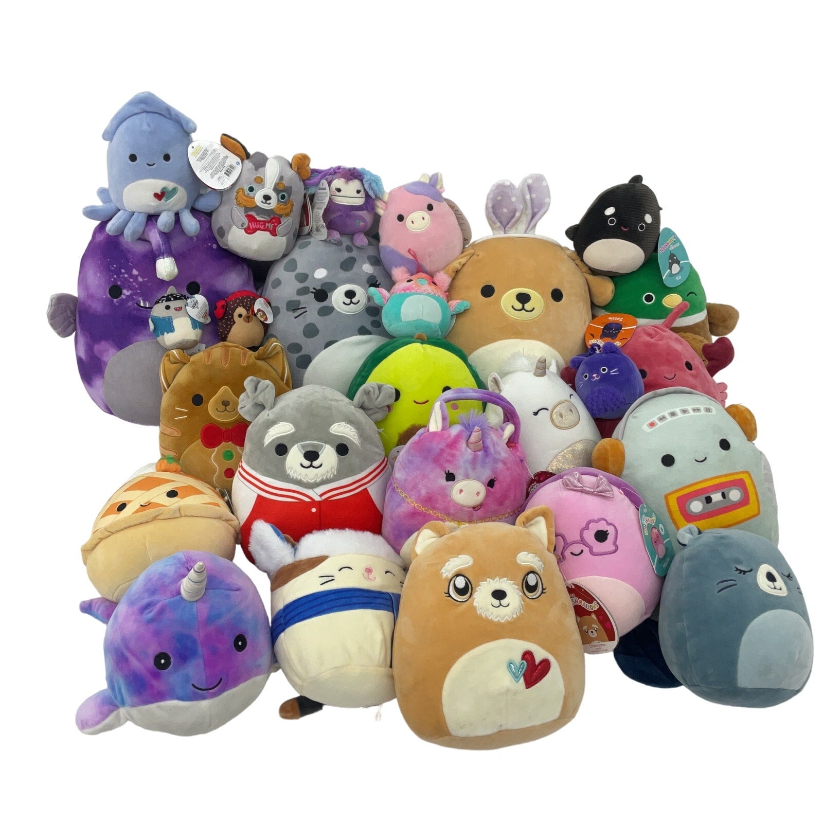 LOT Preowned 13 lbs Squishmallow Soft Character Colorful Plush Stuffed Toys - Warehouse Toys