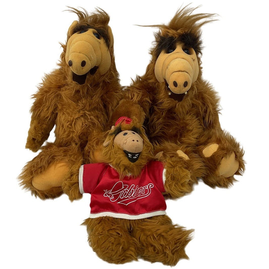 LOT Vintage ALF Alien Plush Dolls Baseball Player Hand Puppet Stuffed Animals - Warehouse Toys