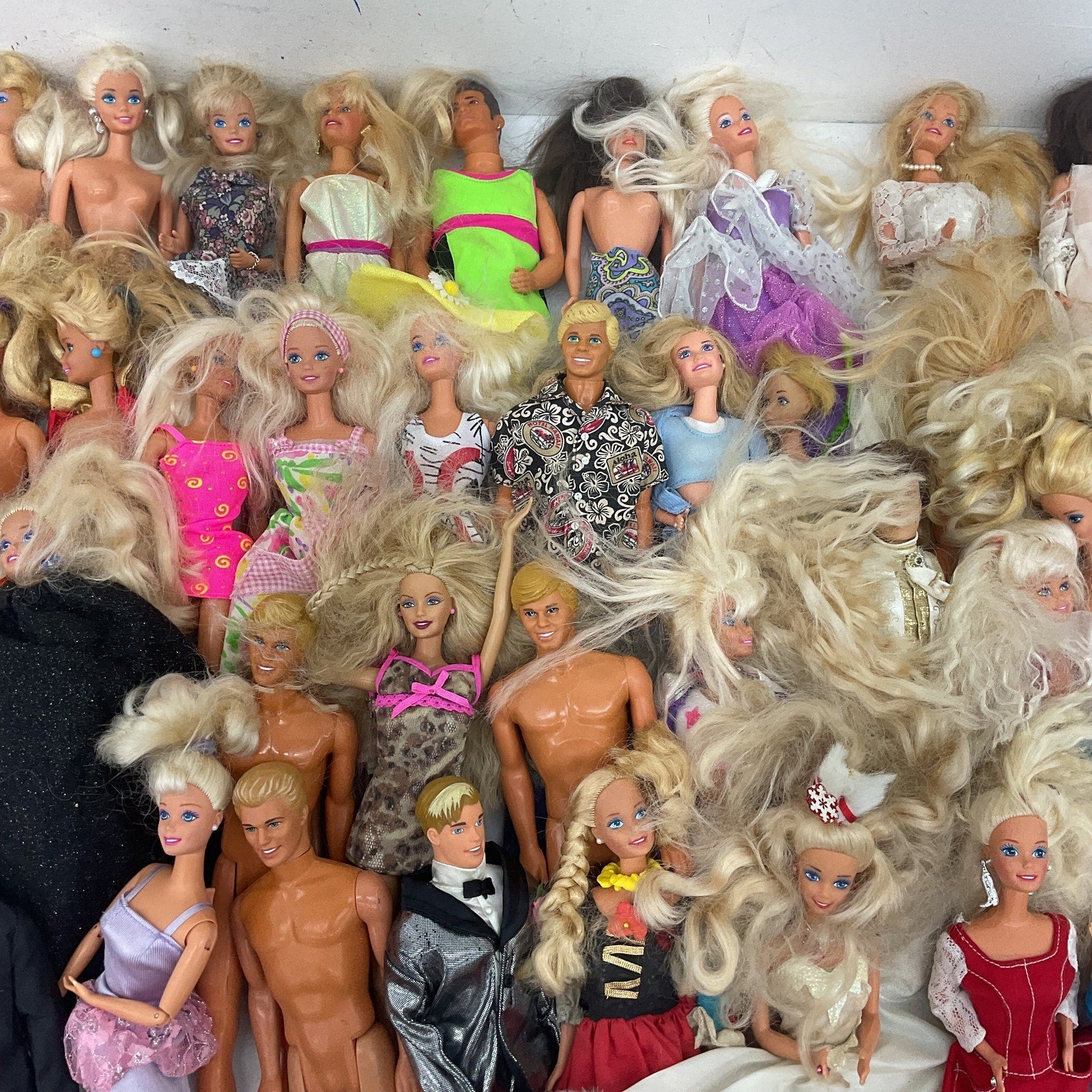 LOT Vintage Mattel Barbie Ken & Others Fashion Play Dolls Preowned 15 lbs Mixed - Warehouse Toys