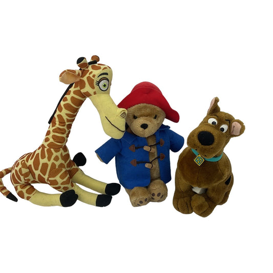 Madagascar Giraffe Paddington Bear & Scooby Doo Dog Plush Character Dolls - Warehouse Toys