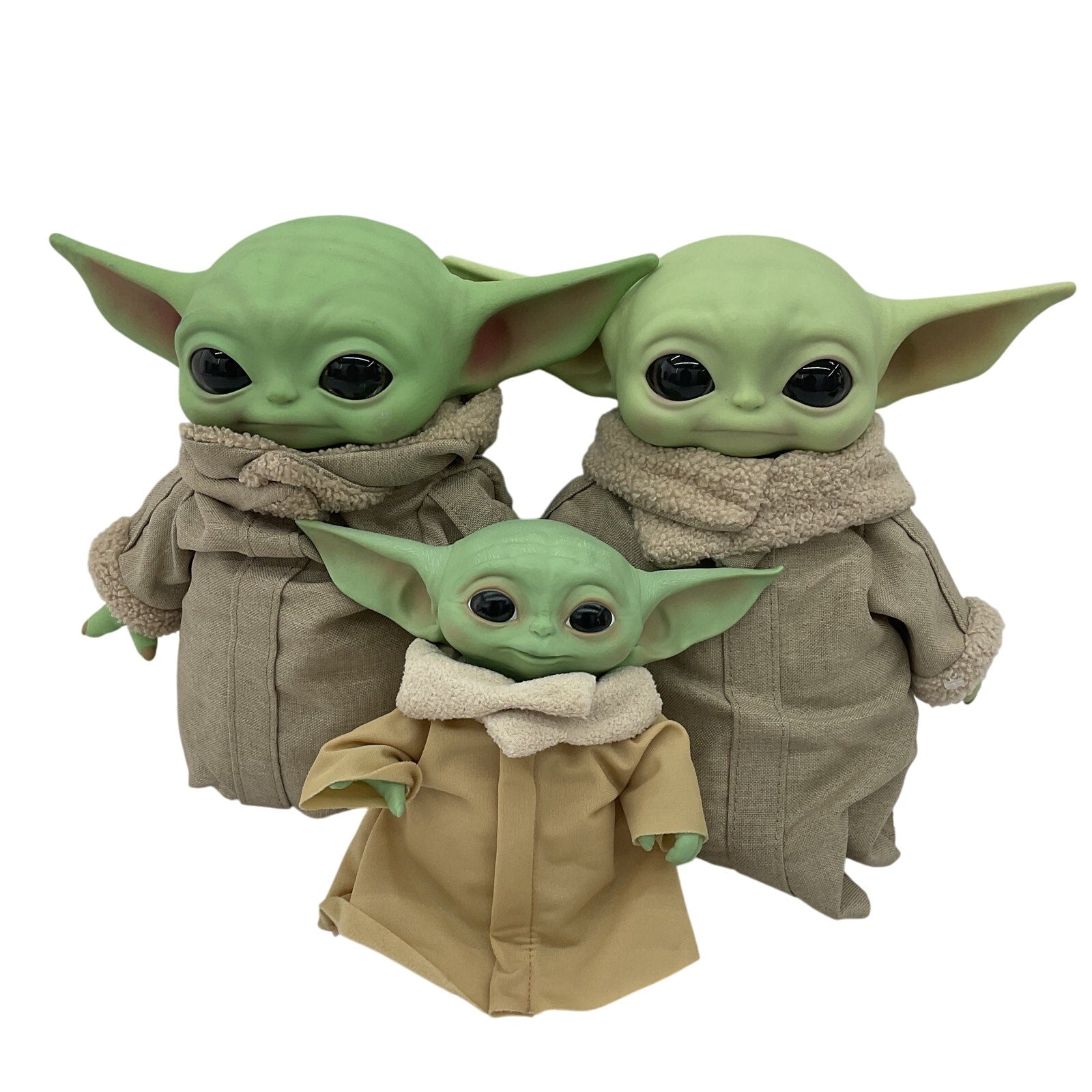 Mandalorian Star Wars LOT of 3 Baby Grogu Rubber Headed Plush Dolls Stuffed - Warehouse Toys