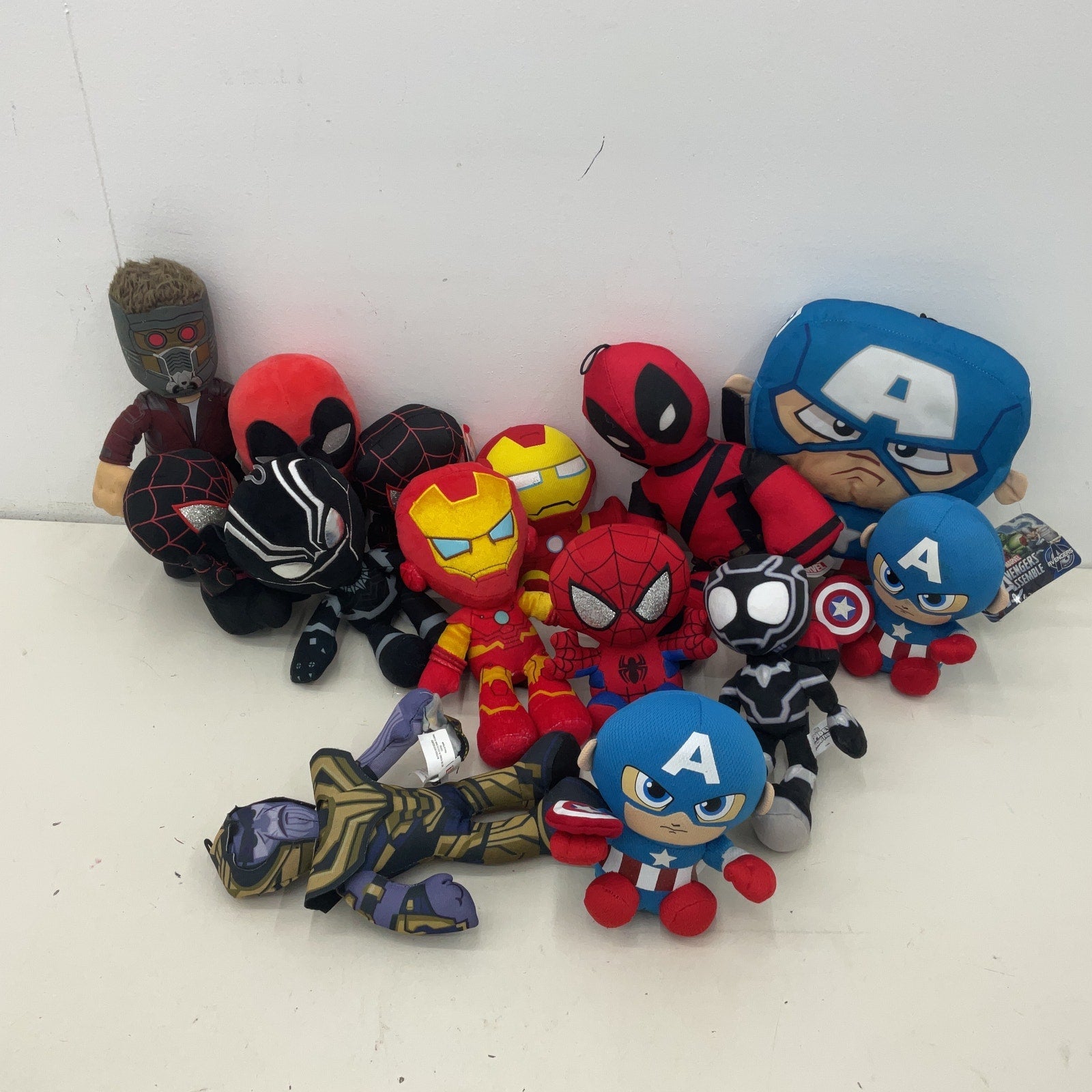 Marvel Avengers Mixed Stuffed Animals LOT Preowned Super Hero Toys Spiderman - Warehouse Toys