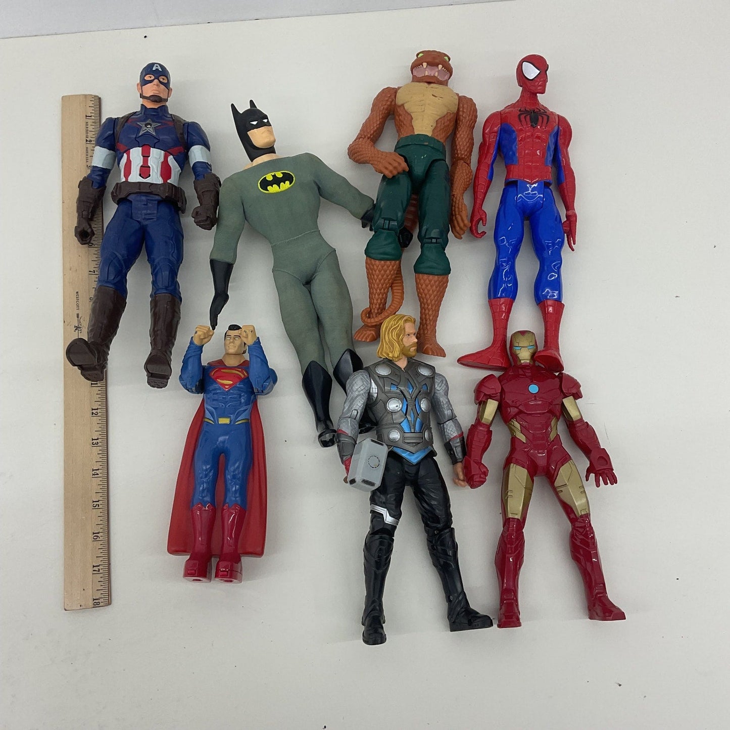 Marvel DC Superhero Action Figure Toy Lot Batman Superman Plastic Preowned - Warehouse Toys