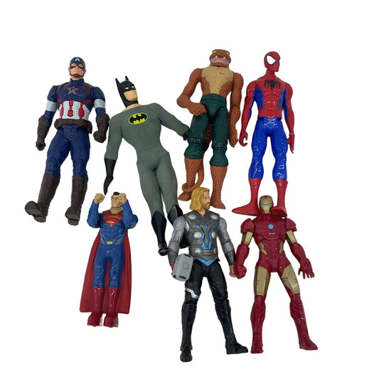 Marvel DC Superhero Action Figure Toy Lot Batman Superman Plastic Preowned - Warehouse Toys