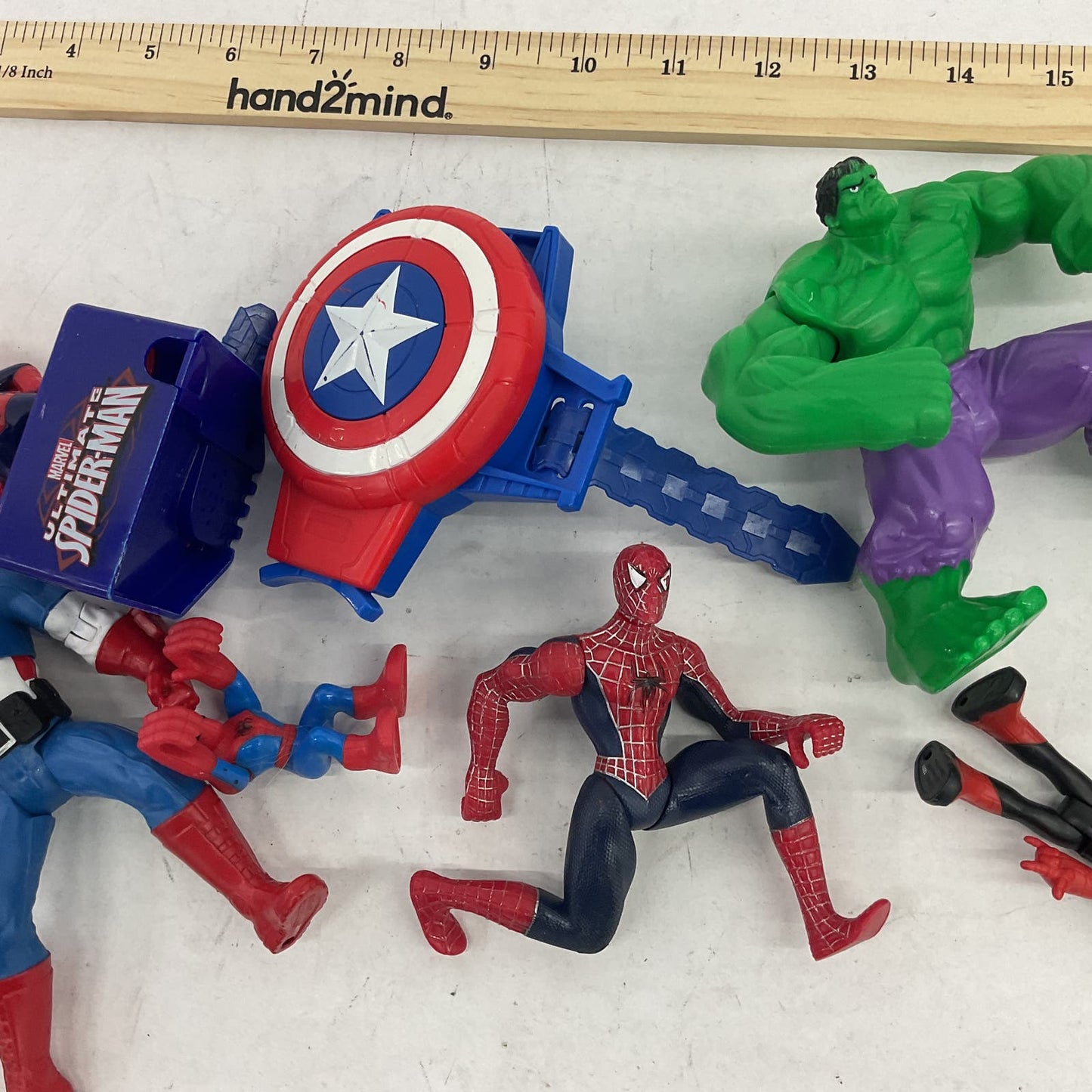 Marvel Multicolor Action Figure Lot Spiderman Hulk Captain America - Warehouse Toys