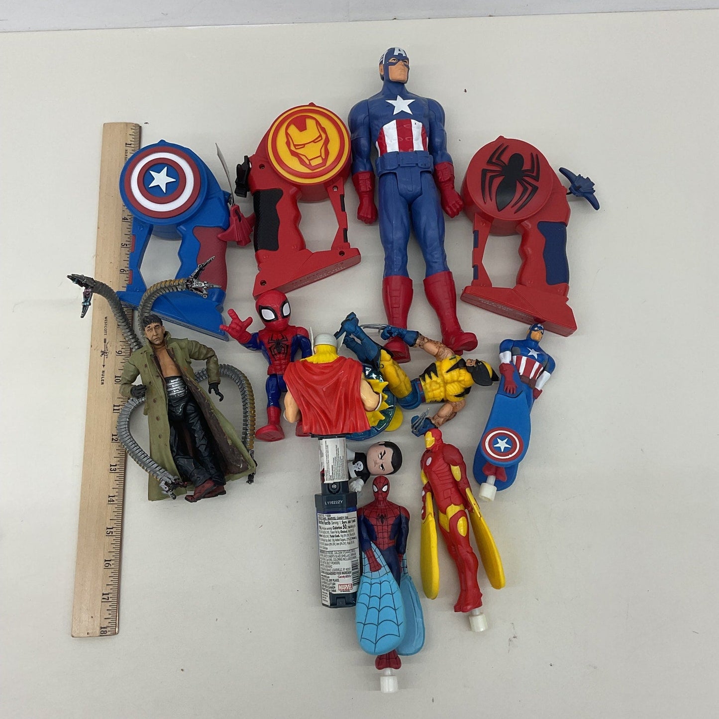 Marvel Multicolor Captain America Iron Man X Men Plastic Action Figure Lot - Warehouse Toys