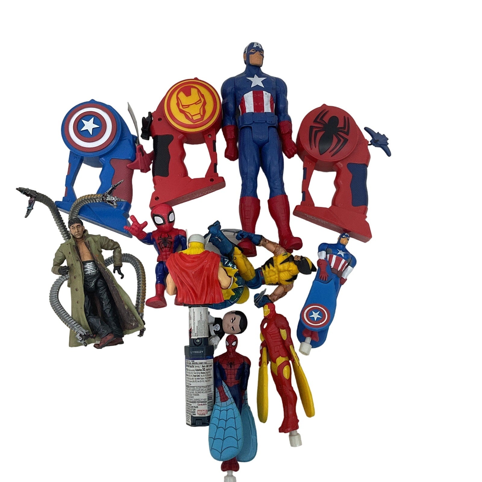 Marvel Multicolor Captain America Iron Man X Men Plastic Action Figure Lot - Warehouse Toys