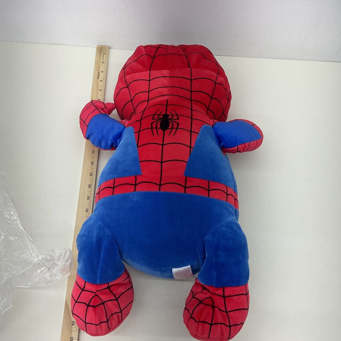 Marvel Red Blue Large Cuddly Pillow Shaped Spiderman Character Plush Doll - Warehouse Toys