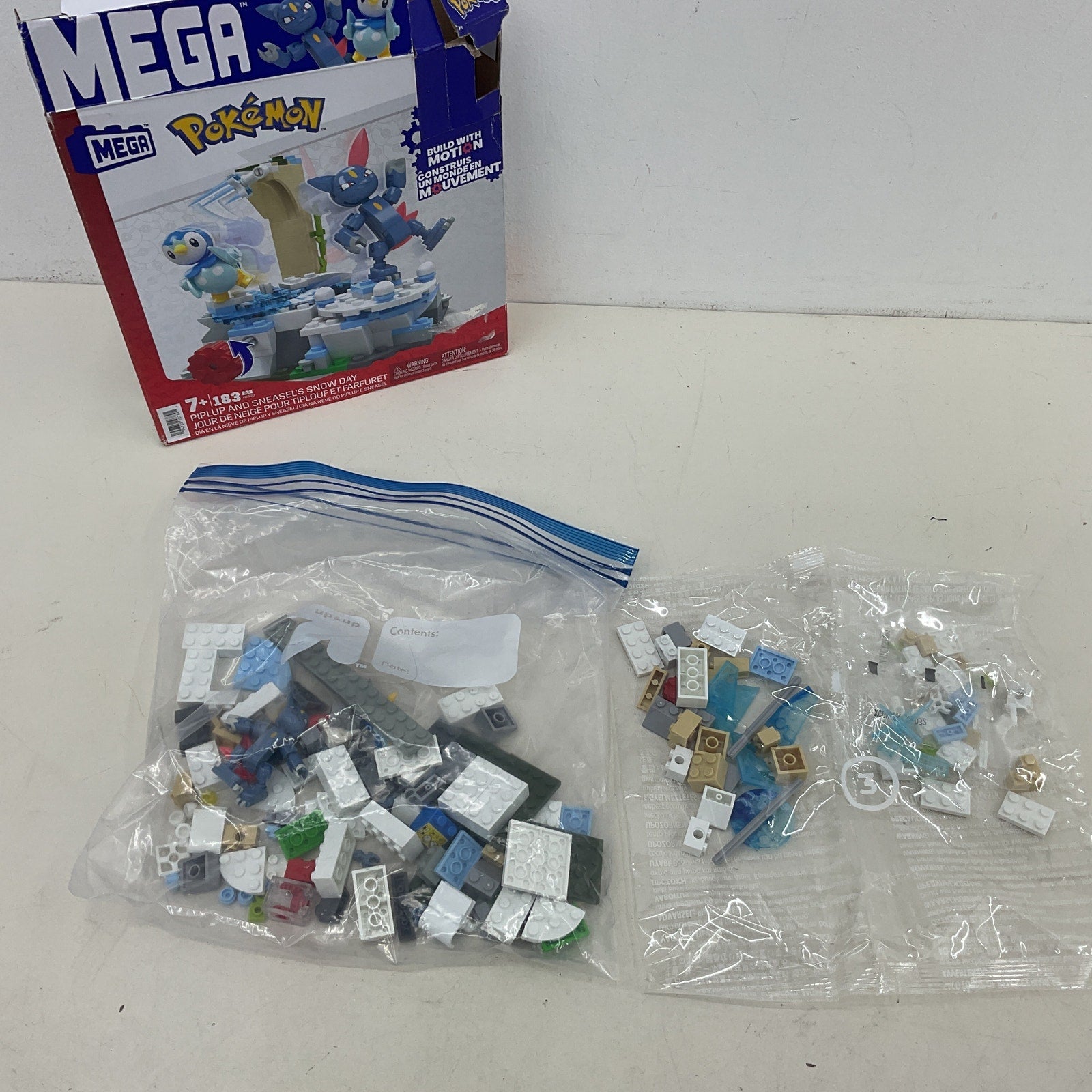 Mega Construx Building Toy Set Pokemon Piplup & Sneasel's Snow Day Preowned - Warehouse Toys