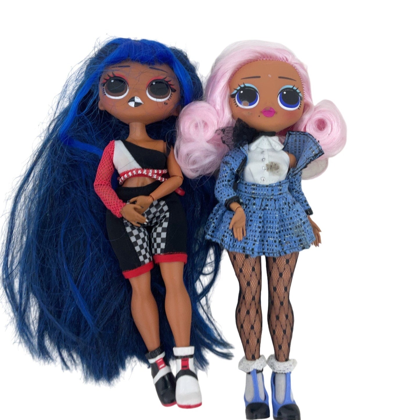 MGA LOL OMG Surprise Preowned Mixed Character LOT Fashion Dolls 2 Blue Pink Hair - Warehouse Toys