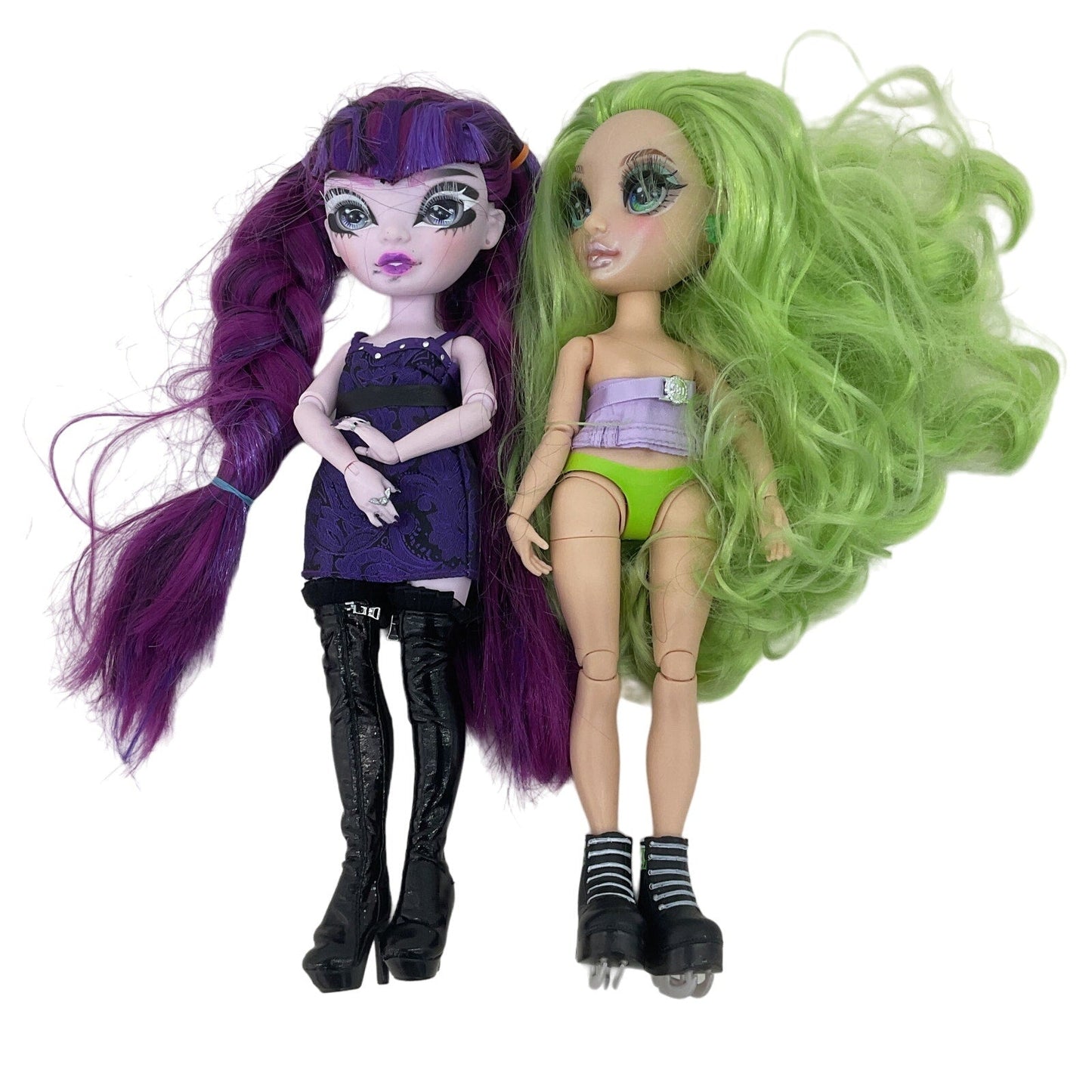 MGA Rainbow High Purple Green Hair Loose Fashion Play Dolls Used - Warehouse Toys