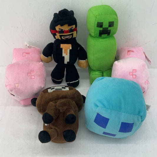 Minecraft Blue Stuffed Animal Green Pink Blue Plush Toy Lot - Warehouse Toys