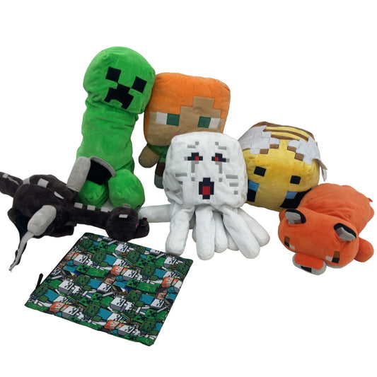 Minecraft Character Jumbo Large Sized Plush Dolls LOT Fox Black Dragon Creeper - Warehouse Toys