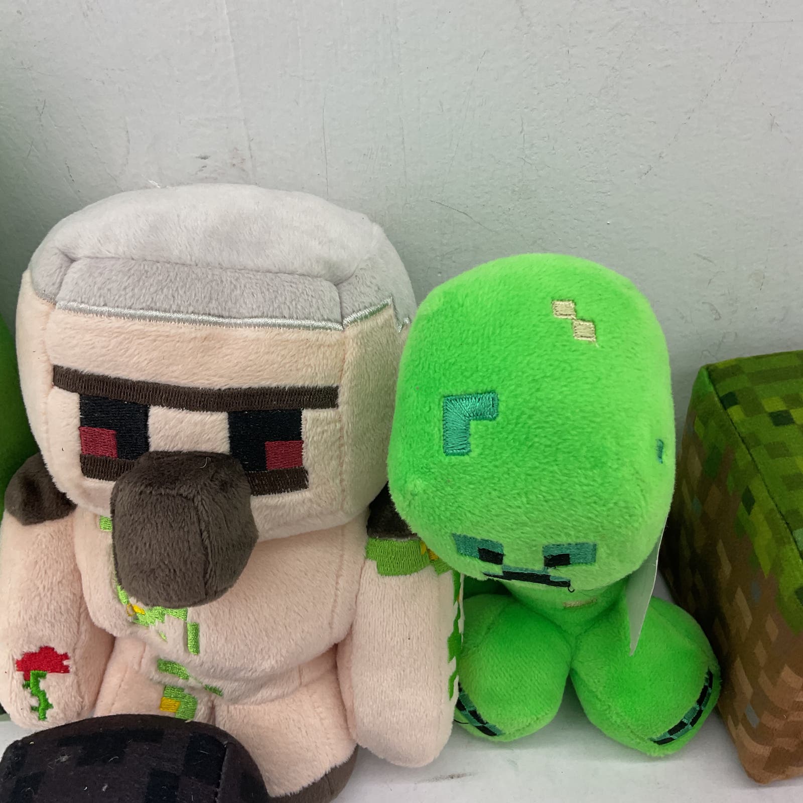 Minecraft Green Black Pink Stuffed Animal Plush Toy Lot - Warehouse Toys