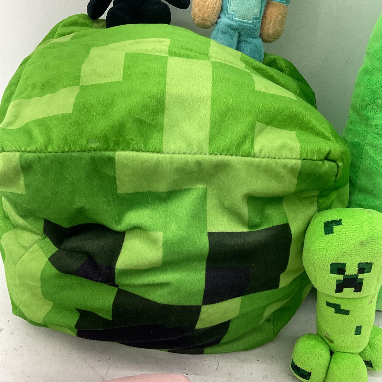 Minecraft Green Pink Pig Blue Black Plush Stuffed Animal Toy Lot - Warehouse Toys