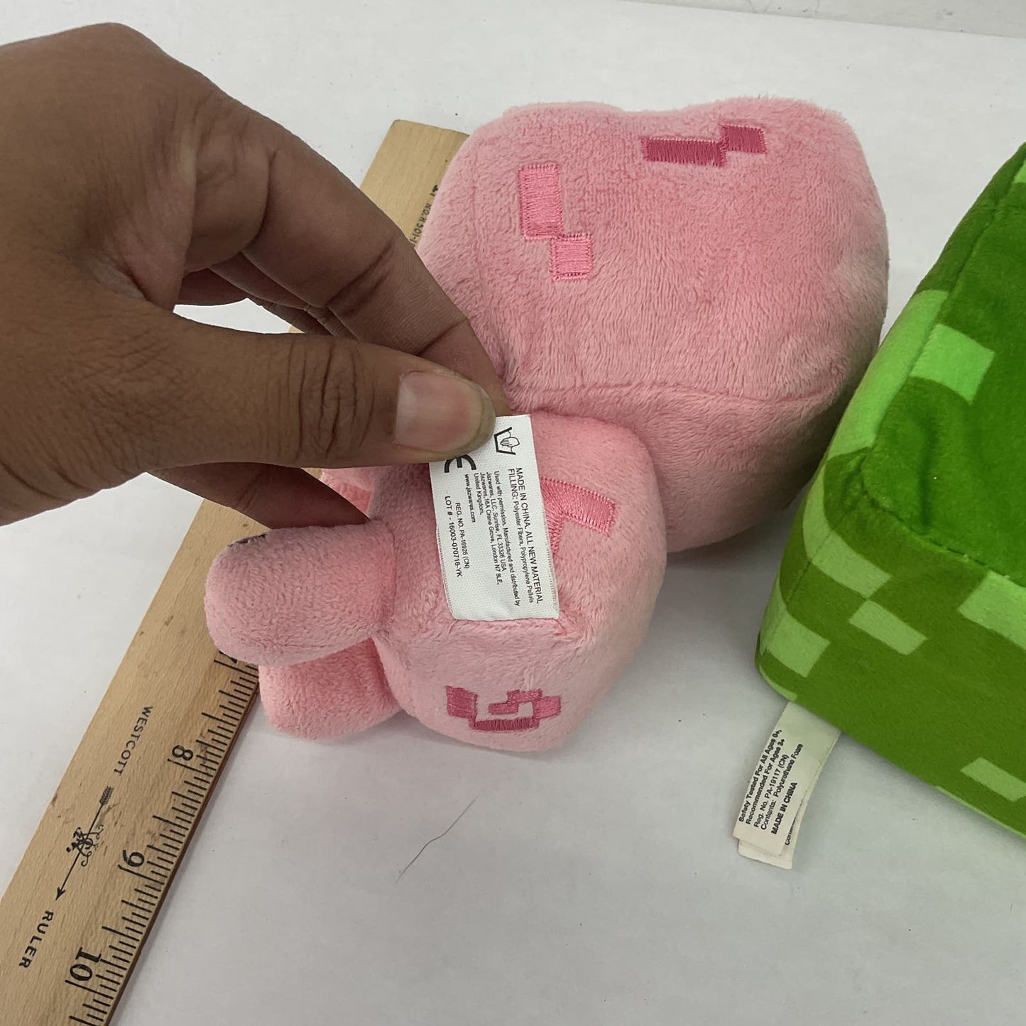 Minecraft Green Pink Pig Stuffed Animals - Toy & Collectible - Warehouse Toys