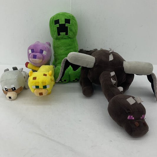 Minecraft Multicolor Stuffed Animal Green Yellow Purple black Dragon Plush Lot - Warehouse Toys