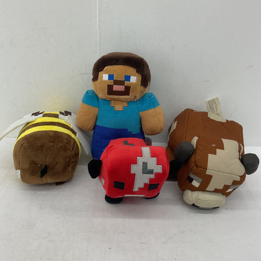 Minecraft Multicolor Stuffed Animal Plush Toy Lot Bee Cow - Warehouse Toys