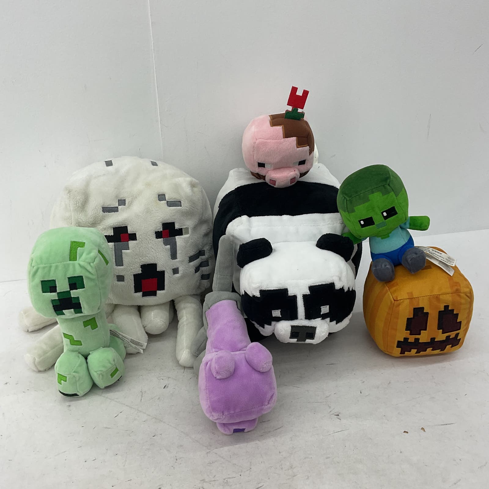 Minecraft Multicolor Stuffed Animal Toy Lot Panda Green Purple - Warehouse Toys