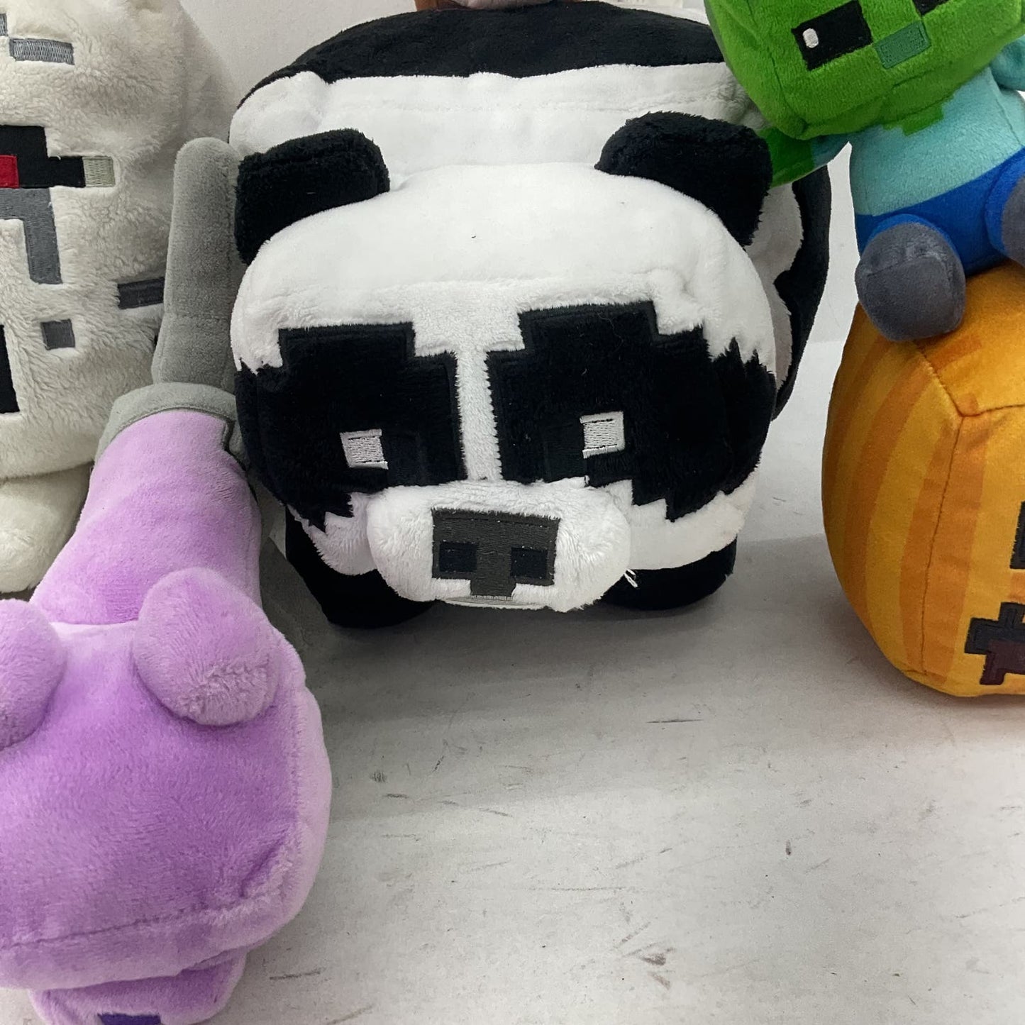 Minecraft Multicolor Stuffed Animal Toy Lot Panda Green Purple - Warehouse Toys