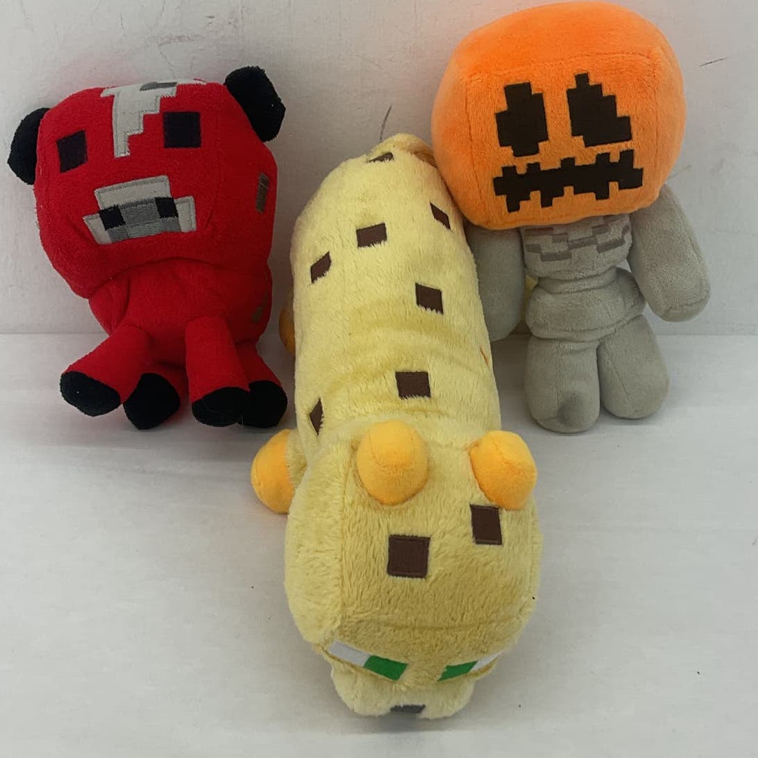 Minecraft Multicolor Stuffed Animals Lot of 3 Red Yellow Orange - Warehouse Toys