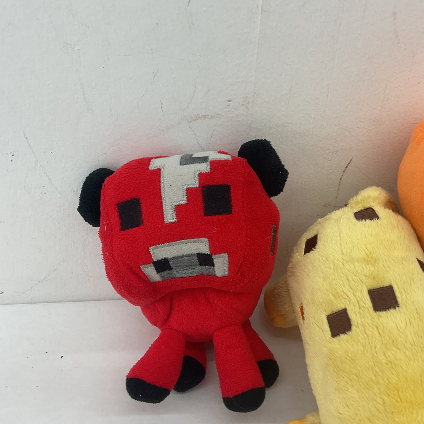 Minecraft Multicolor Stuffed Animals Lot of 3 Red Yellow Orange - Warehouse Toys