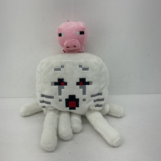 Minecraft Pig & Octopus Stuffed Animals - White Pink Plush Toys - Warehouse Toys