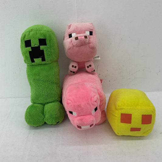 Minecraft Pink Yellow Green Stuffed Animal Plush Animal Toy Lot - Warehouse Toys