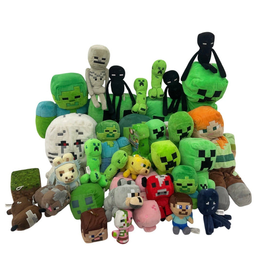 Minecraft Preowned Mixed LOT 12 lbs Creeper Animals Plush Dolls Stuffed Toys - Warehouse Toys