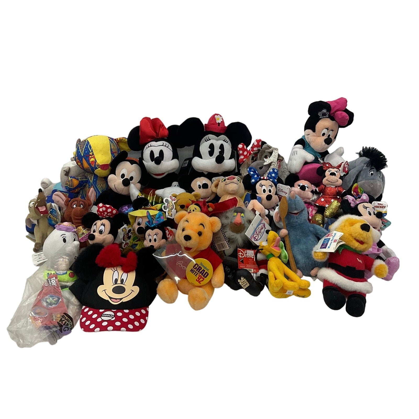 Mixed 12 lbs LOT Disney Character Plush Preowned Minnie Mouse Lion King Pooh - Warehouse Toys