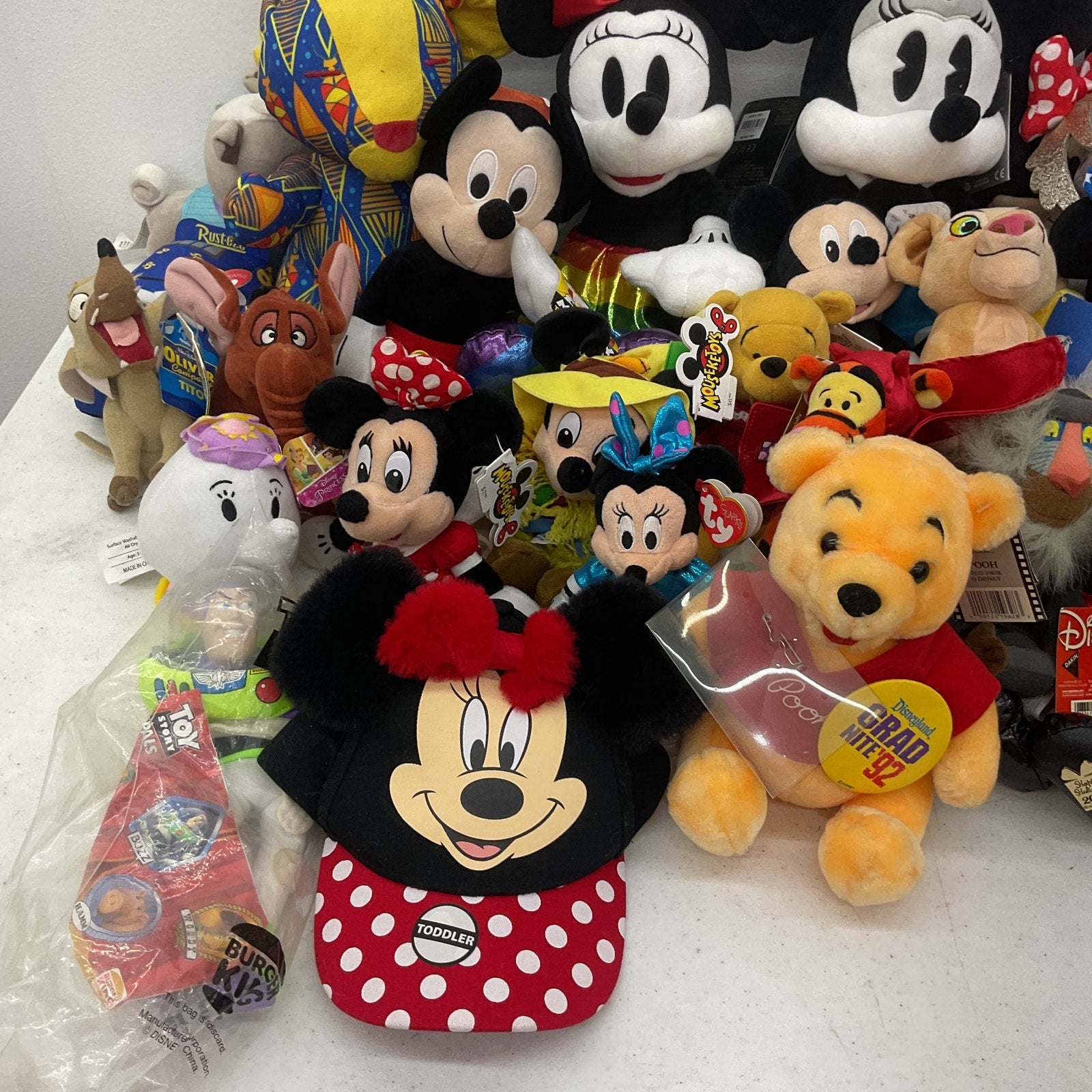 Mixed 12 lbs LOT Disney Character Plush Preowned Minnie Mouse Lion King Pooh - Warehouse Toys