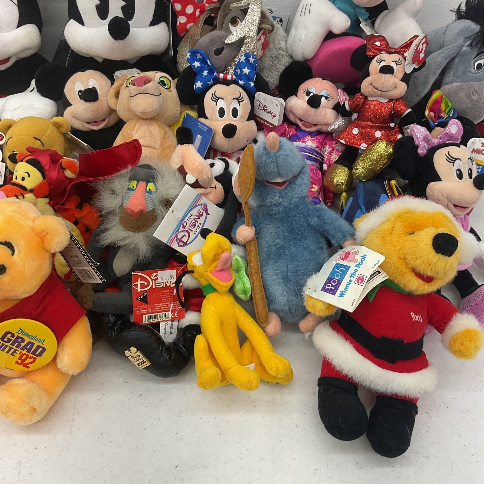 Mixed 12 lbs LOT Disney Character Plush Preowned Minnie Mouse Lion King Pooh - Warehouse Toys