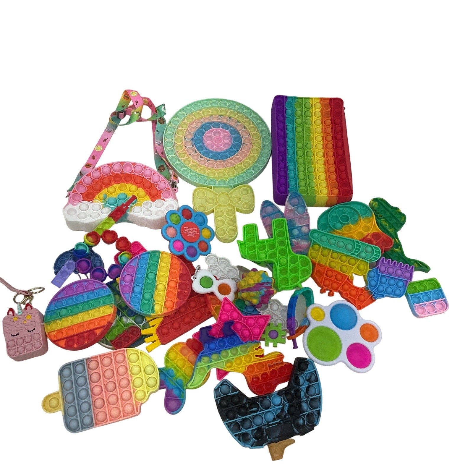 Mixed 4+ lbs LOT Sensory Fidget Colorful Rainbow Toys Stress Reliever Popit - Warehouse Toys