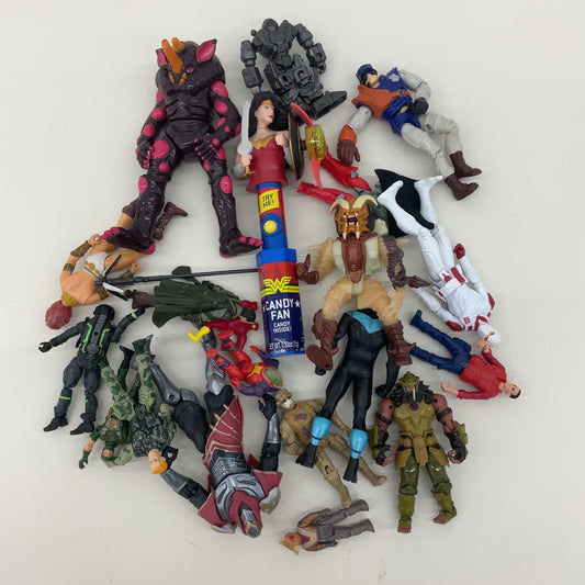 Mixed Action Figure LOT Predator Power Rangers Wonder Woman GI Joe Used Loose - Warehouse Toys