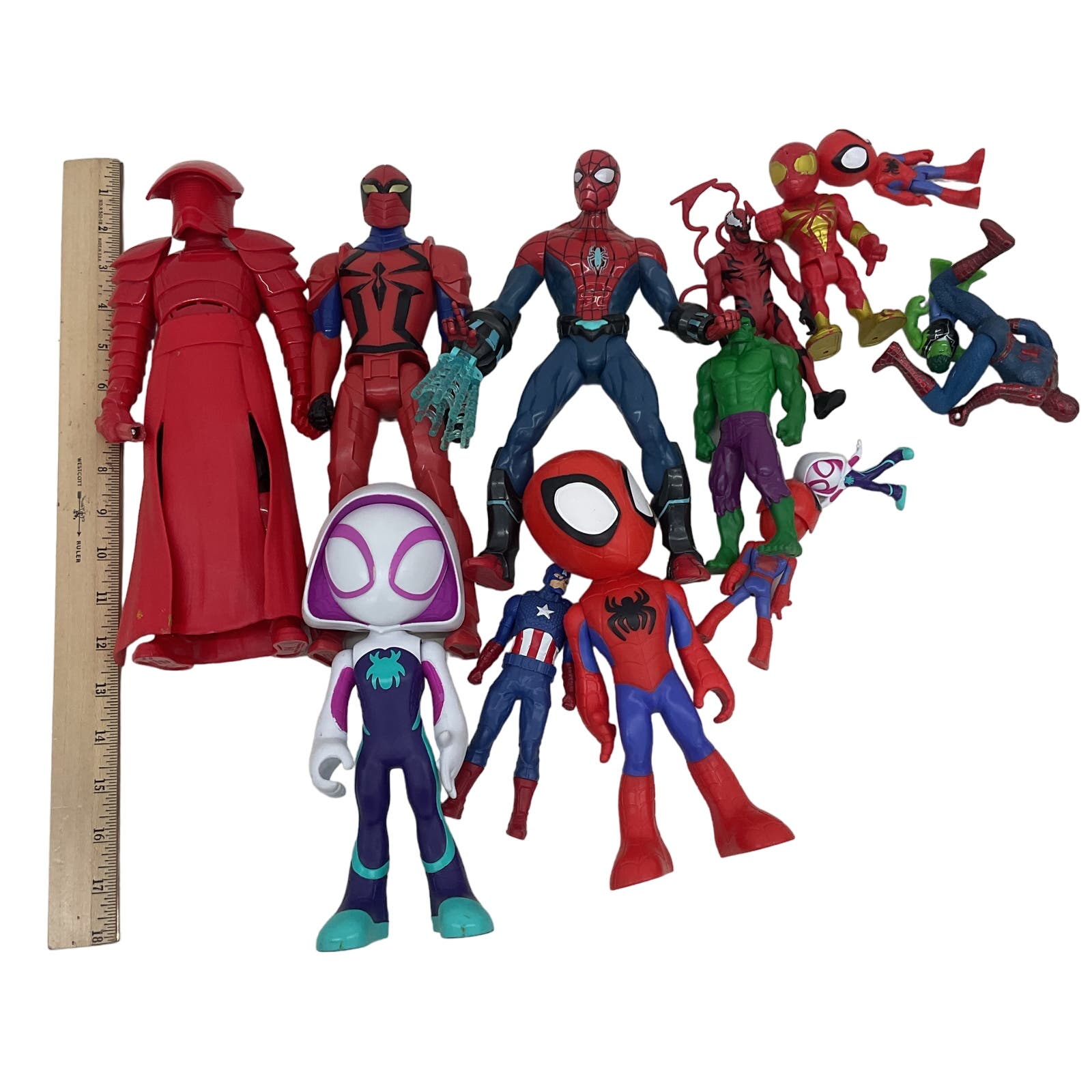 Mixed Action Figure Toys LOT Marvel Spiderman Spider Gwen Cake Toppers Used - Warehouse Toys