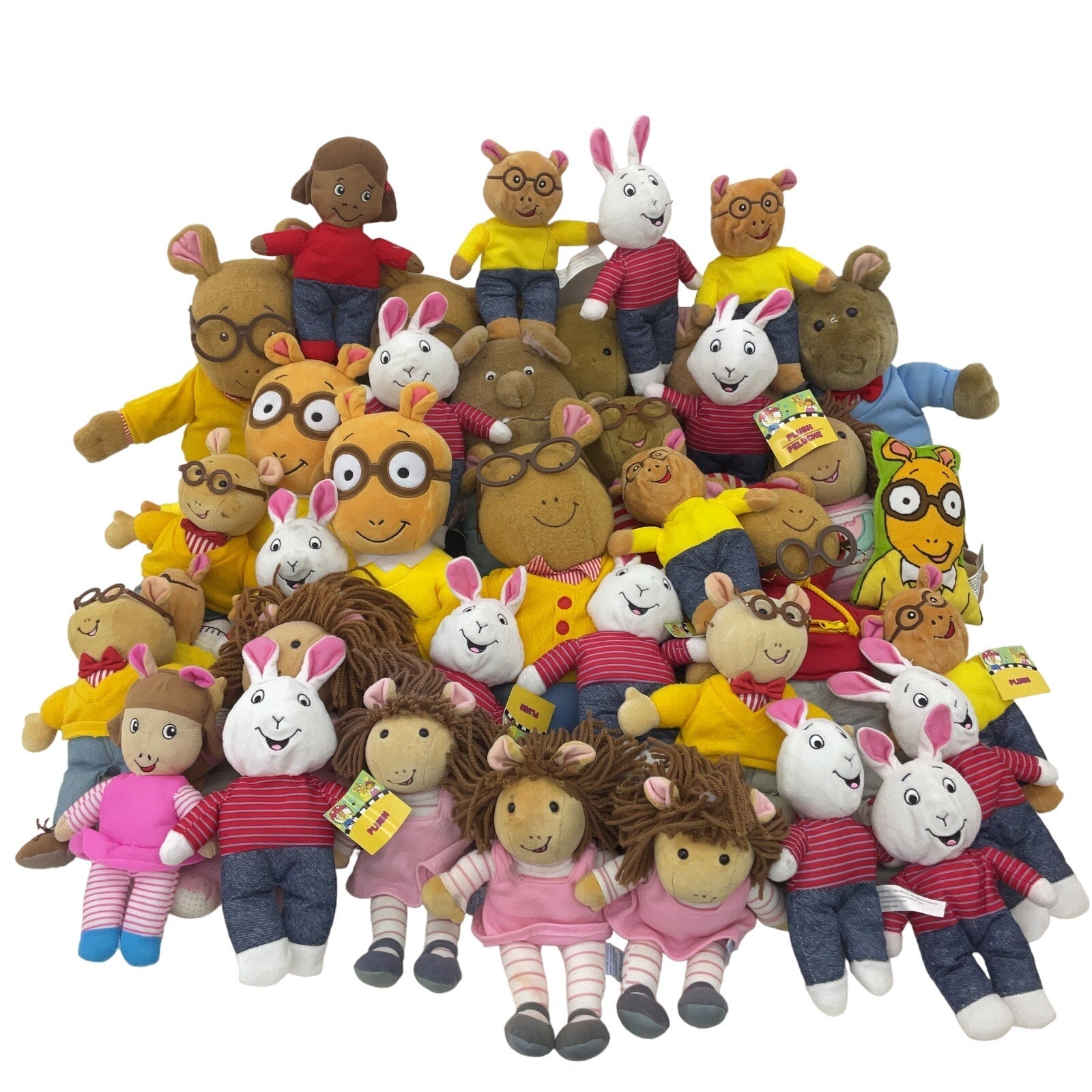 Mixed Arthur PBS Cartoon Character Plush Dolls LOT 12 lbs Preowned DW Bunny - Warehouse Toys