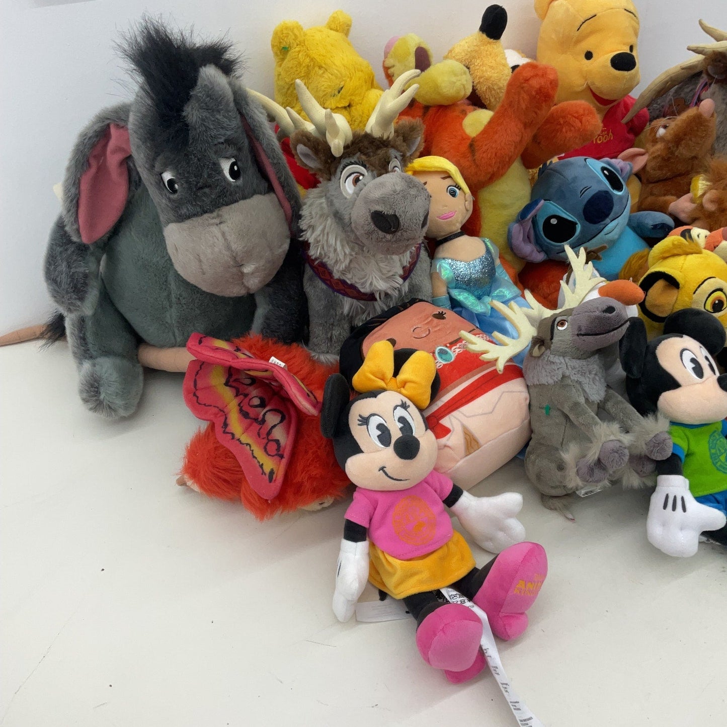 Mixed Character Disney Preowned LOT 13 lbs Plush Dolls Toys Frozen Eeyore Minnie - Warehouse Toys