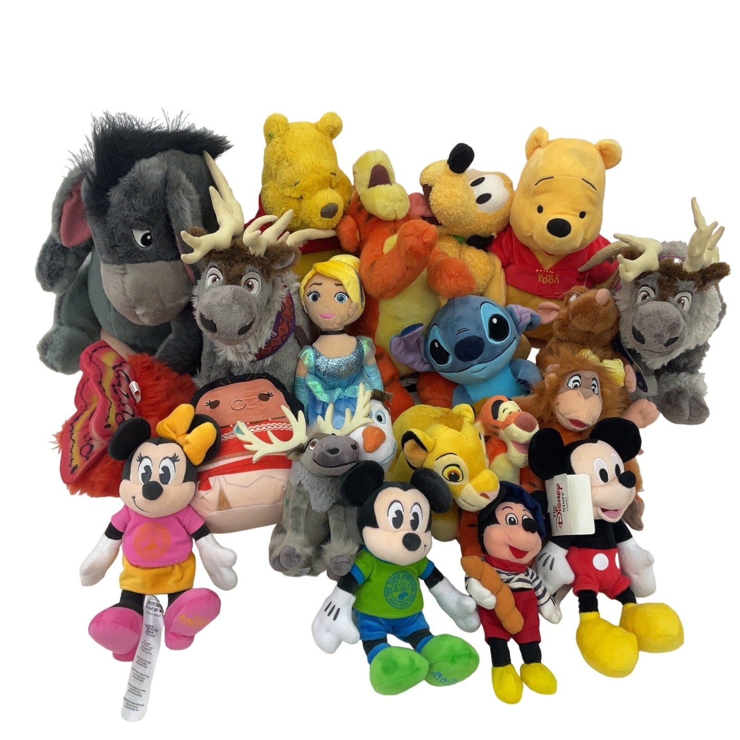 Mixed Character Disney Preowned LOT 13 lbs Plush Dolls Toys Frozen Eeyore Minnie - Warehouse Toys