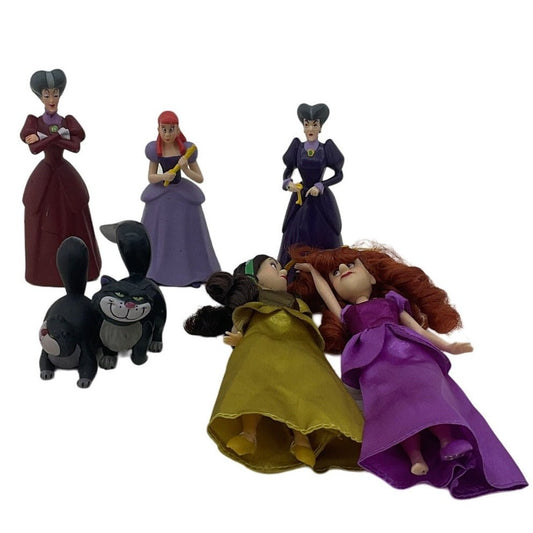 Mixed Disney Cinderella Villains Step Mother Sisters Lucifer Cat Figures Dolls - Warehouse Toys