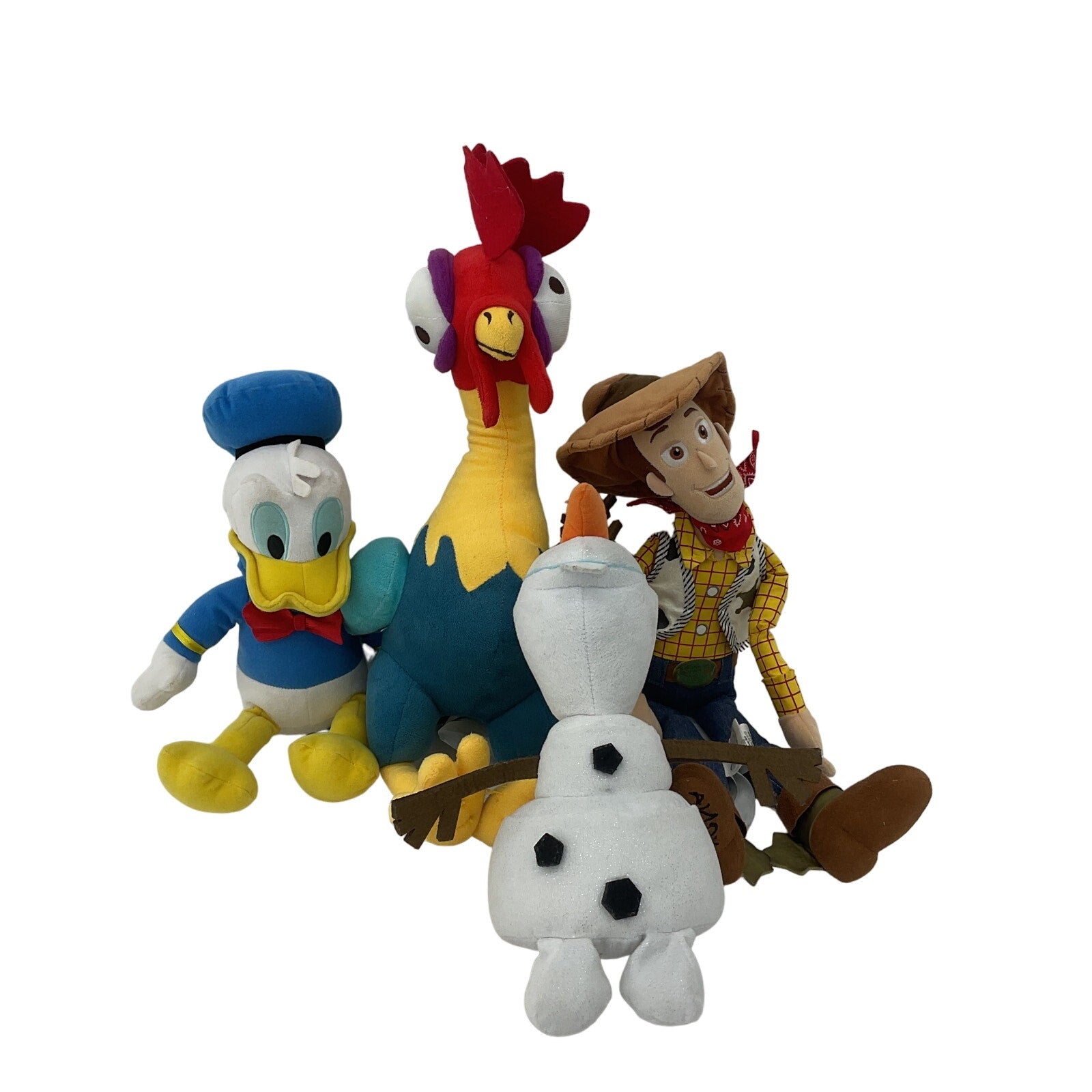 Mixed Disney Stuffed Animal LOT Donald Duck Moana Rooster Frozen Olaf Woody - Warehouse Toys