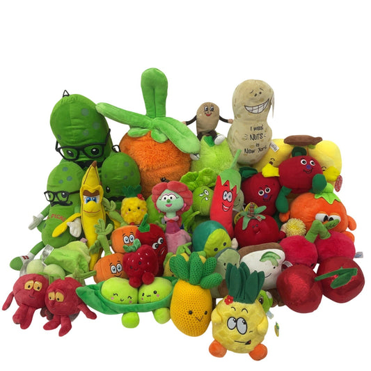 Mixed Fruits Veggies Vegetables Plush Dolls Stuffed Animals Preowned LOT 12 lbs - Warehouse Toys