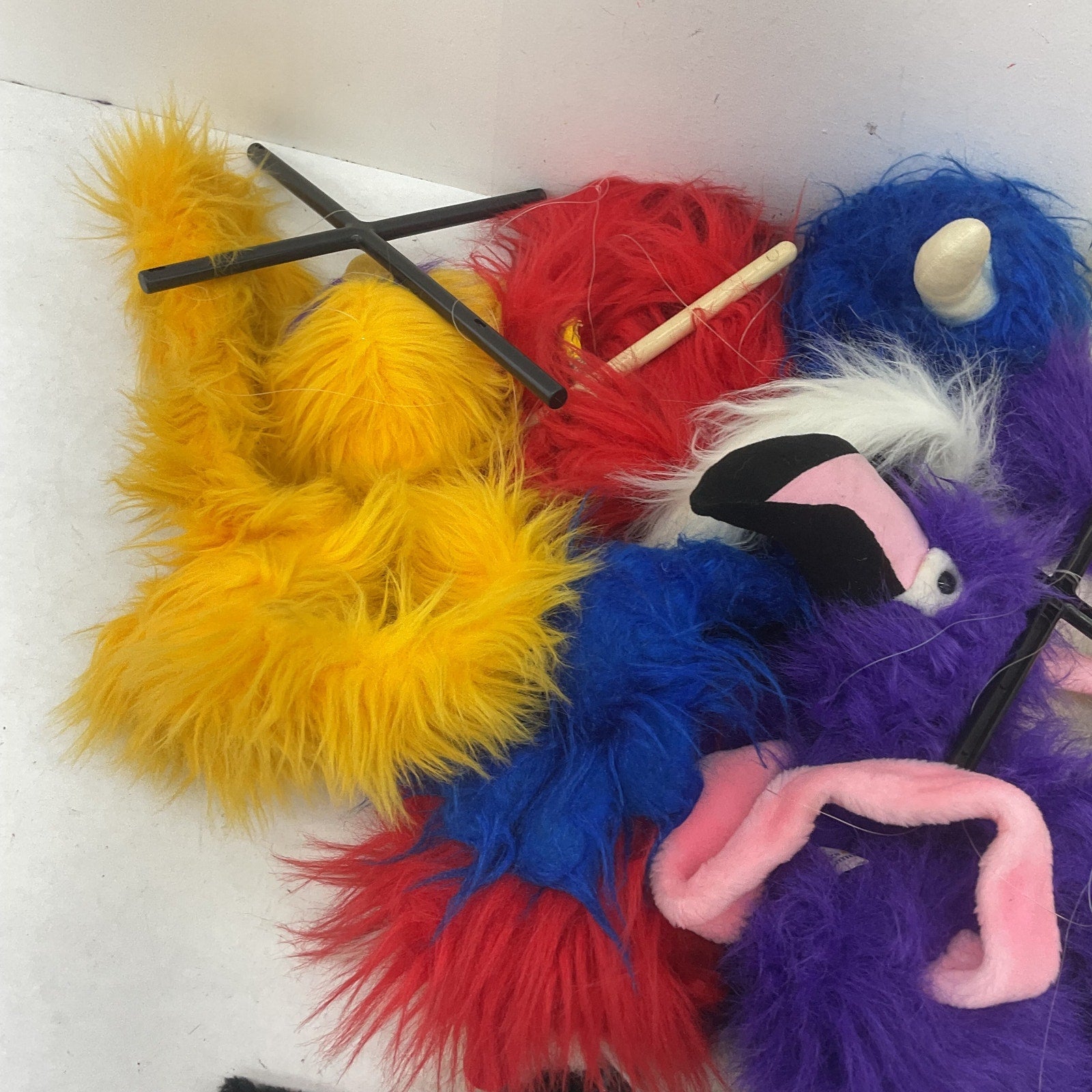 Mixed Furry Monster Marionette Plush Hand Puppets Mixed Preowned LOT 5 lbs - Warehouse Toys