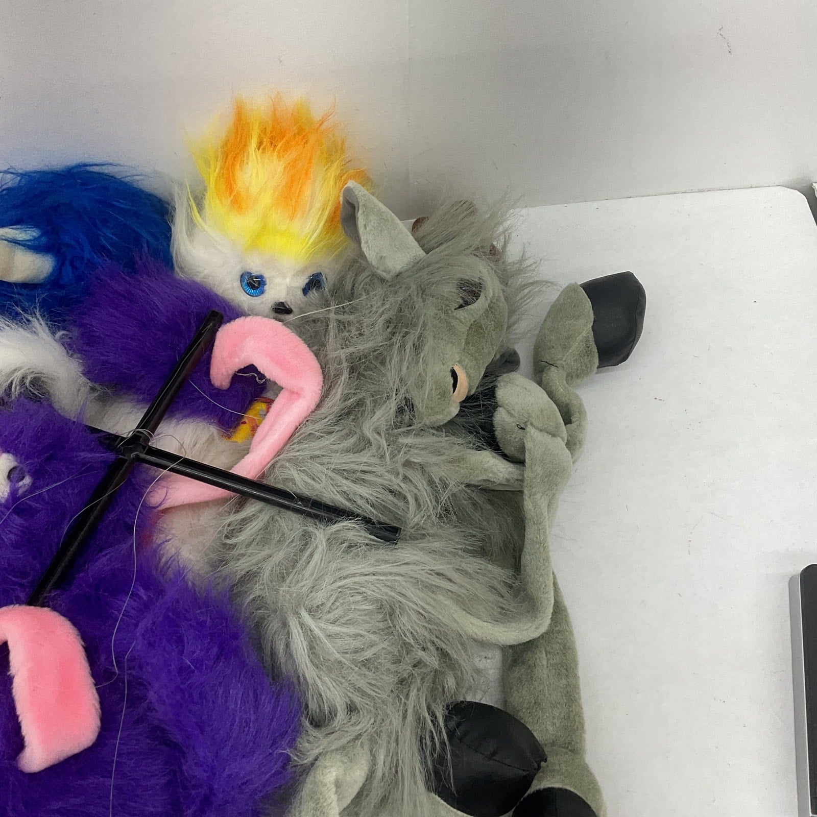 Mixed Furry Monster Marionette Plush Hand Puppets Mixed Preowned LOT 5 lbs - Warehouse Toys