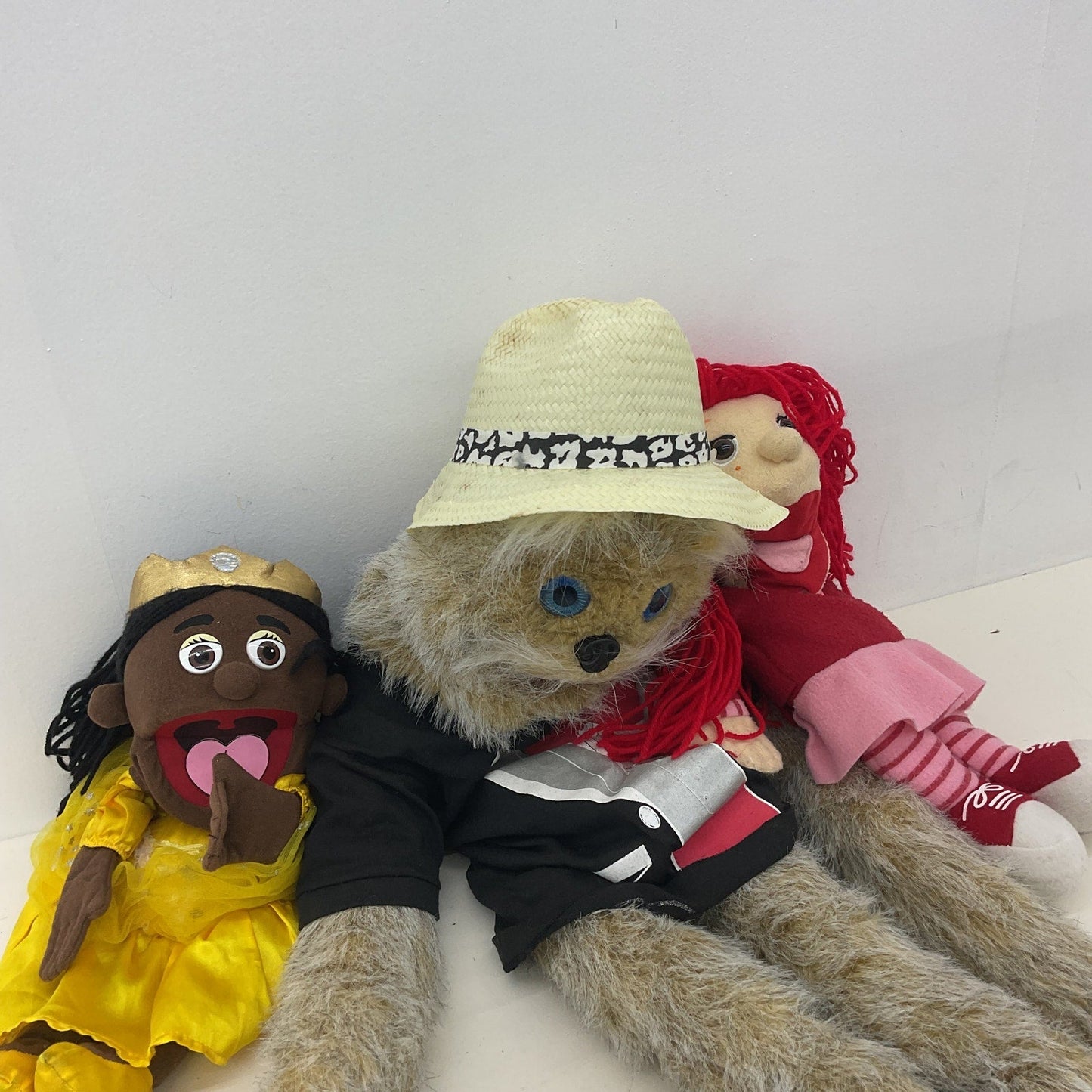 Mixed Hand & Rod Plush Puppets Mopkins Redheaded Little African American Girl - Warehouse Toys