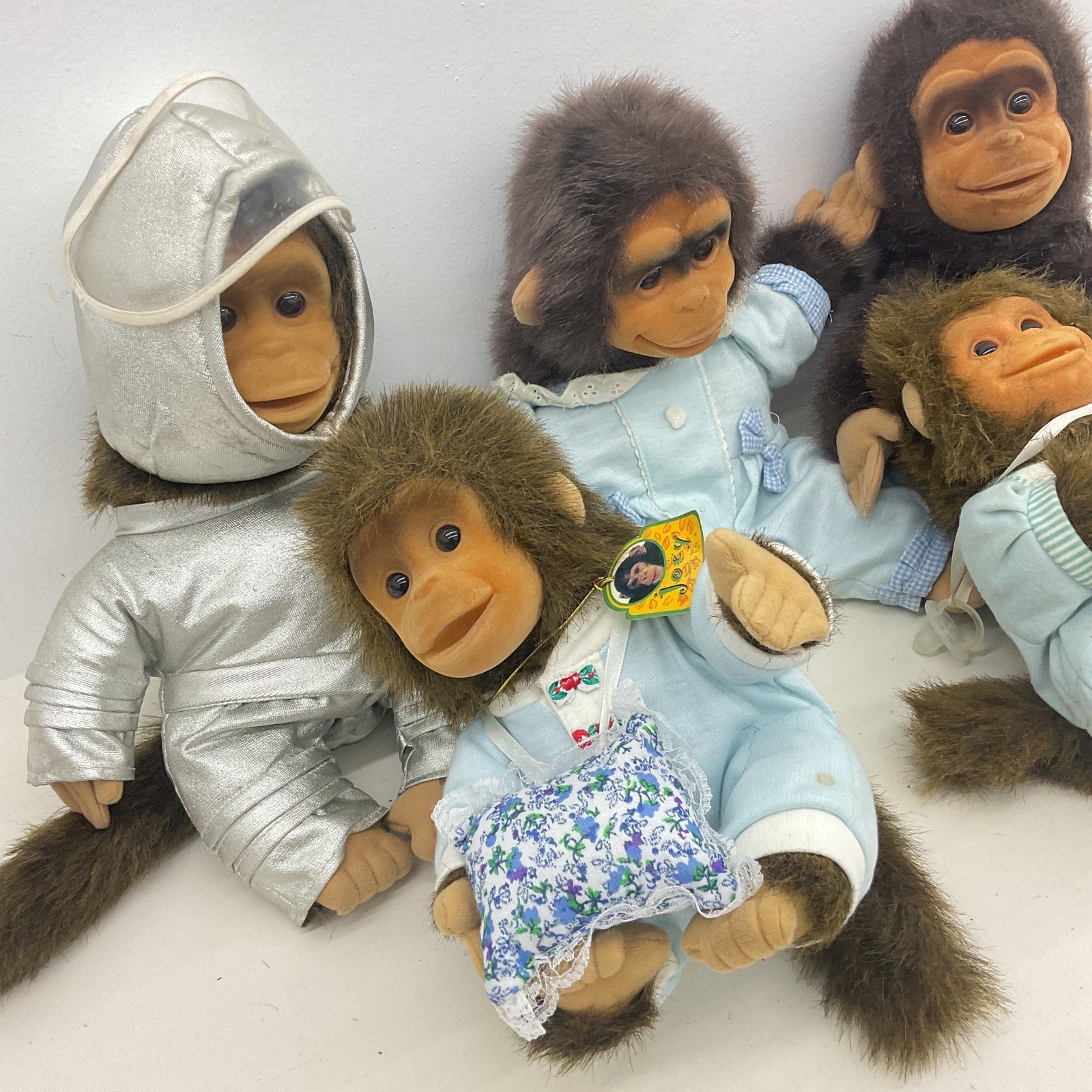 Mixed Hosung Flocked Little Monkey Lost Chimp Monkey Plush Dolls LOT - Warehouse Toys