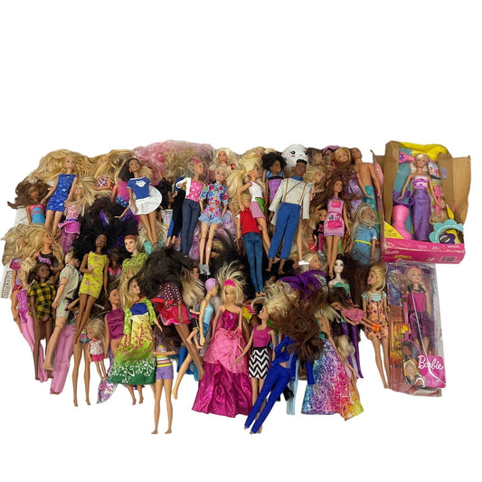 Mixed HUGE LOT 25 lbs Mattel Barbie & Others in Clothes Fashion Loose Play Dolls - Warehouse Toys